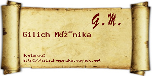 Gilich Mónika névjegykártya